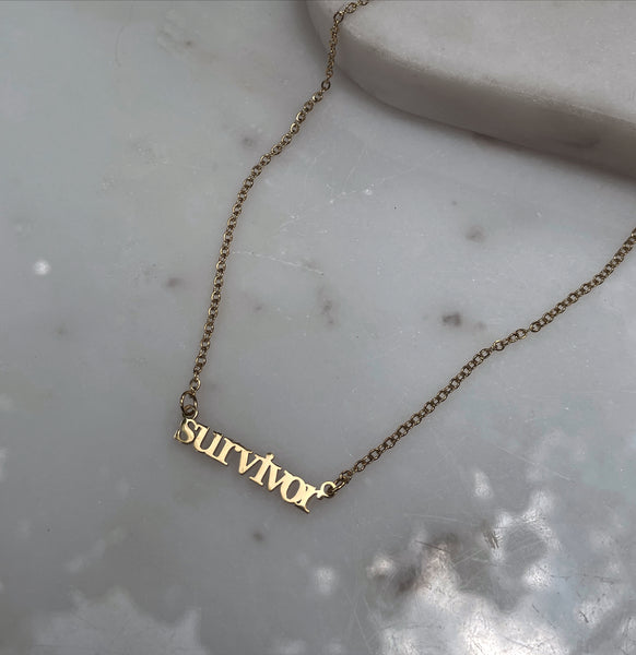 Word Necklaces | Pendant Style | Tarnish Free | 18ct Gold Plated and Stainless Steel | Selflove/fearless/triumphant/courageous/shero/warrior/girlboss