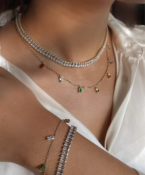 Santorini | Multi-Colour Drop Necklace/Bracelet | Tarnish-Free