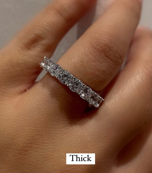 TRUELOVE I Eternity Band I S925 Sterling Silver I Platinum Plated I Cubic Zirconia (3 widths)