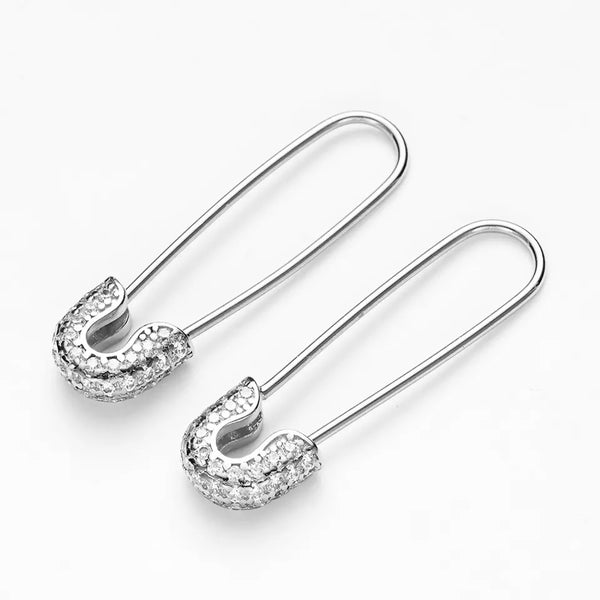 DIXIE | Jewel Encrusted Safety Pin Earrings