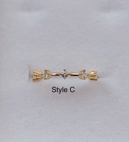 STACKING RINGS I Ethereal Collection I S925 Sterling Silver | 18ct Gold Plated | Cubic Zirconia