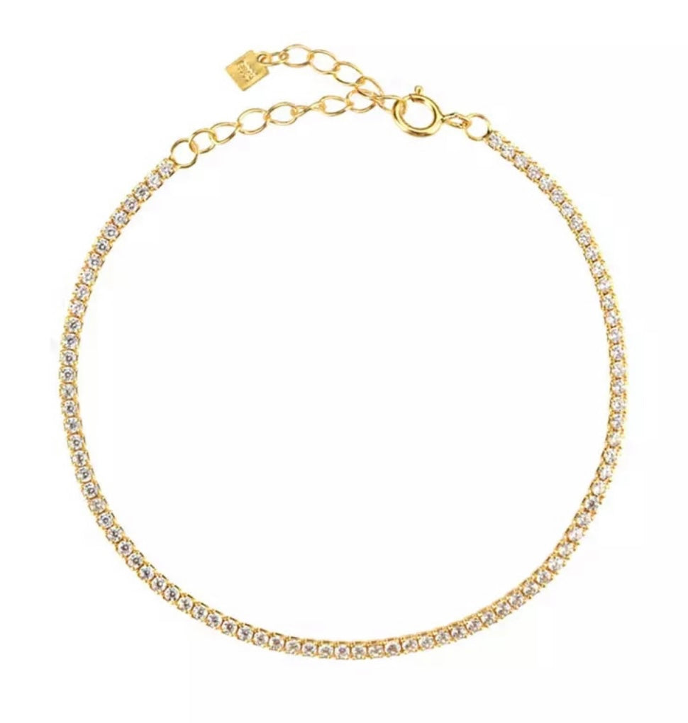 DAINTY | Premium Tennis Bracelet | Tarnish Free | S925 Sterling Silver |  Clear/Multi Col/Black/Emerald Green