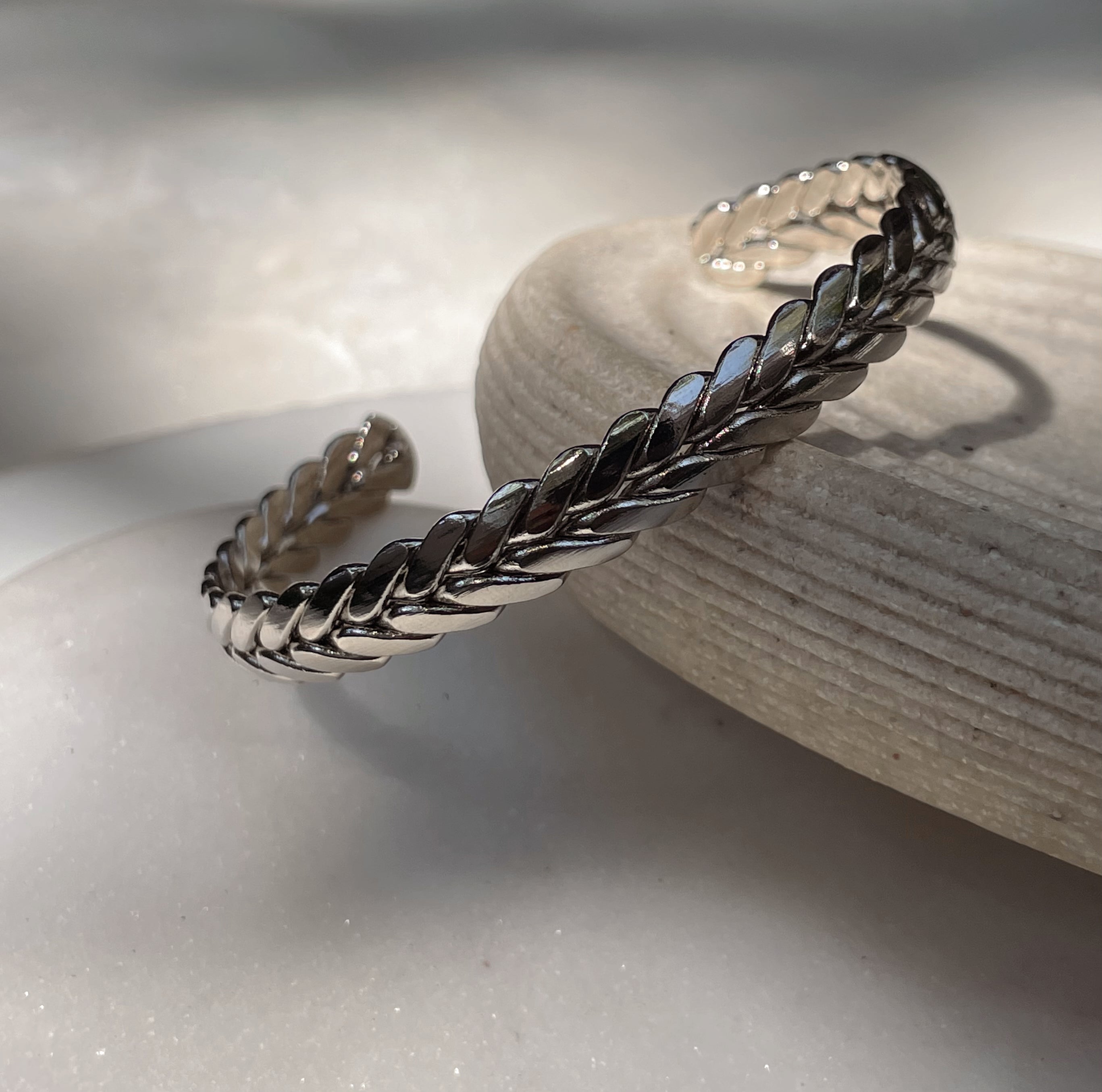 DRIP | ZibaMan | Silver/Black Woven Cuff | Tarnish-Free