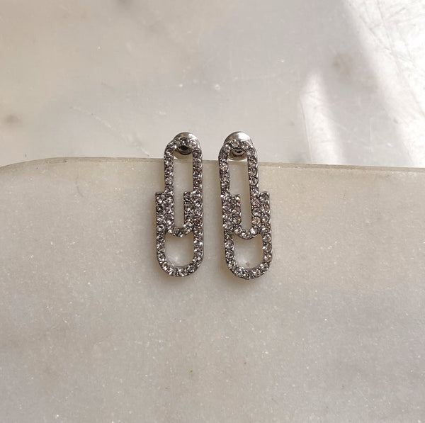 AUDREY | Gold/Silver Cubic Zirconia Paperclip | Earring