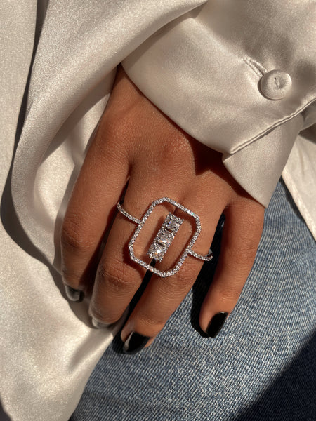 SOHA | Double Cubic Zirconia Rectangular | Ring