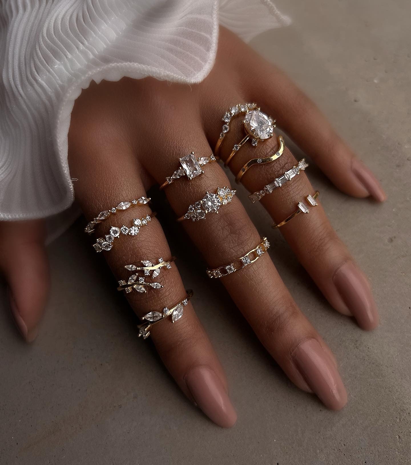 DYNASTY I Ethereal Collection | S925 Sterling Silver I 18k Gold Plated I Cubic Zirconia Ring