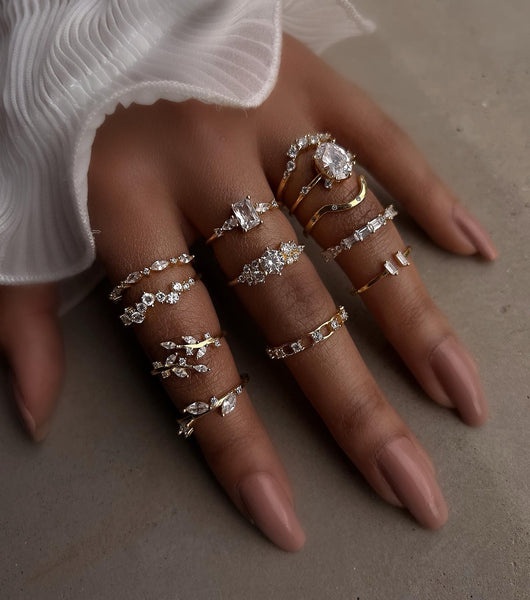DYNASTY I Ethereal Collection | S925 Sterling Silver I 18k Gold Plated I Cubic Zirconia Ring