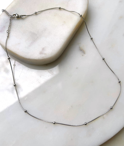 ESSENTIAL | Tarnish Free | Dainty Ball Necklace | Silver/Gold/Rose-Gold