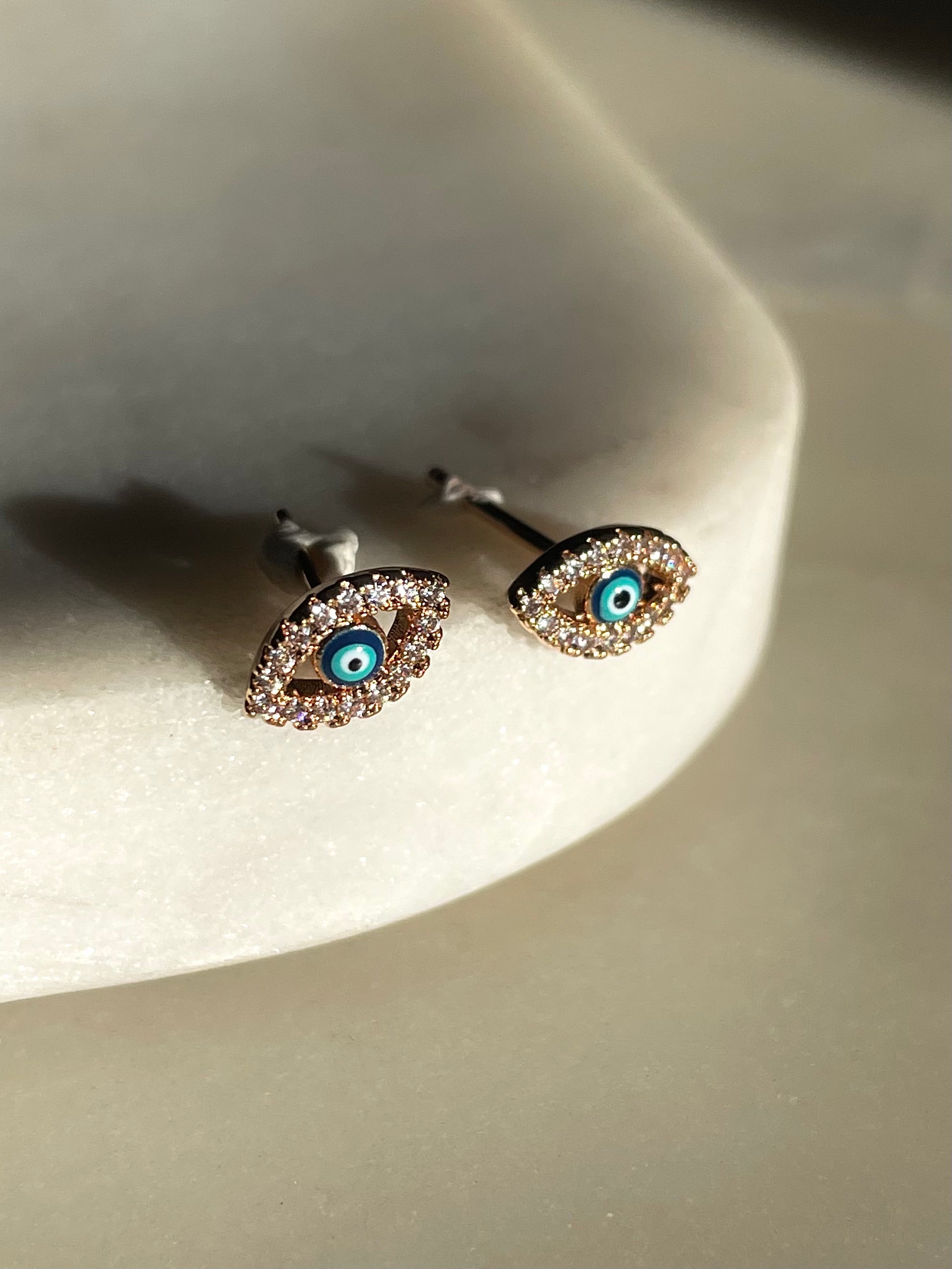 Asha | Evil Eye Stud Earrings