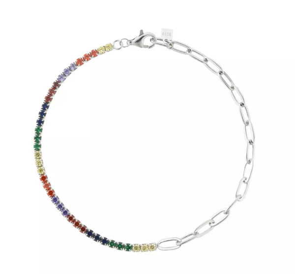 PARADISE BRACELET | Tarnish Free | S925 Sterling Silver |  Clear/MultiColored/Emerald