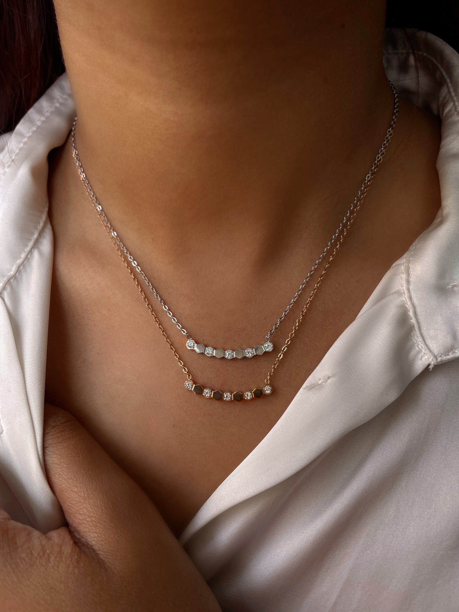 RANIA Tarnish Free Silver Rose Gold AAA Grade Cubic Zirconia