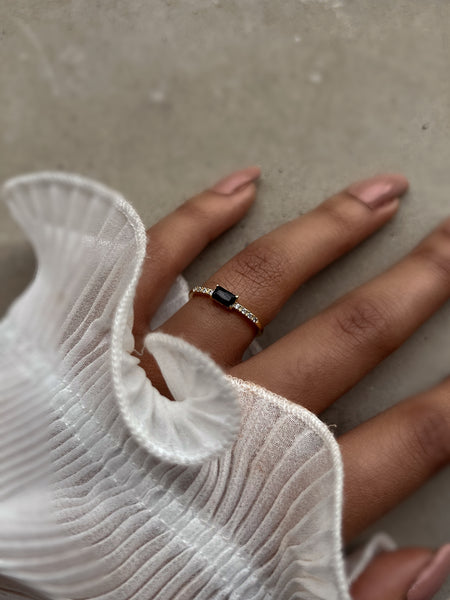 ONYX I Ethereal Collection | S925 Sterling Silver I 18k Gold Plated I Cubic Zirconia Ring
