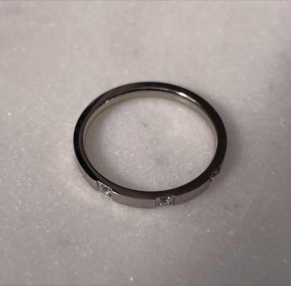 DONNATELLA | Tarnish Free | Thin Encrusted Designer-Inspired | Gold/Silver/Rose Gold Ring (1 piece)