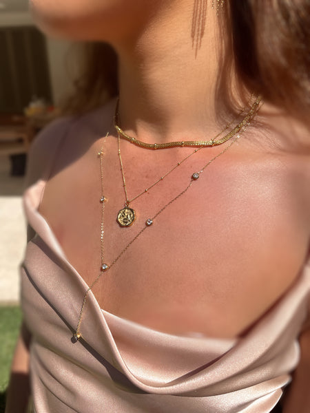 NATALIE | Tarnish-Free | Stainless Steel Gold Plated | Mesh Necklace/bracelet