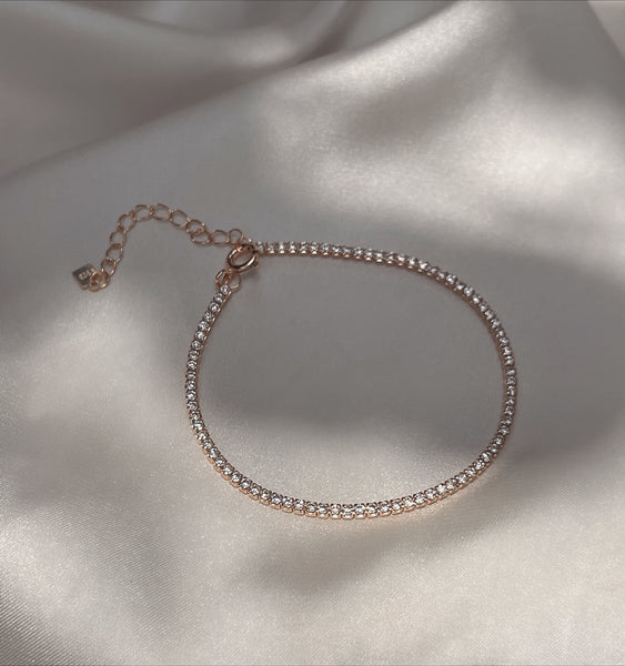 DAINTY | Premium Tennis Bracelet | Tarnish Free | S925 Sterling Silver |  Clear/Multi Col/Black/Emerald Green