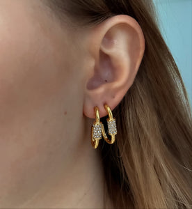 COLETTE | Tarnish-Free | Gold Cubic Encrusted Hoop | Earring