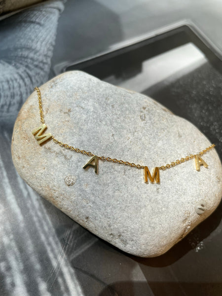 MAMA CLASSIC | Tarnish Free | Stainless Steel plated Word Necklace/Bracelet | Gold/RoseGold/Silver