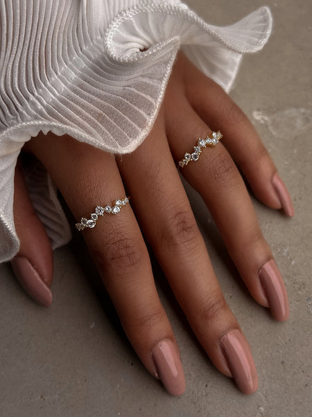 STACKING RINGS I Ethereal Collection I S925 Sterling Silver | 18ct Gold Plated | Cubic Zirconia