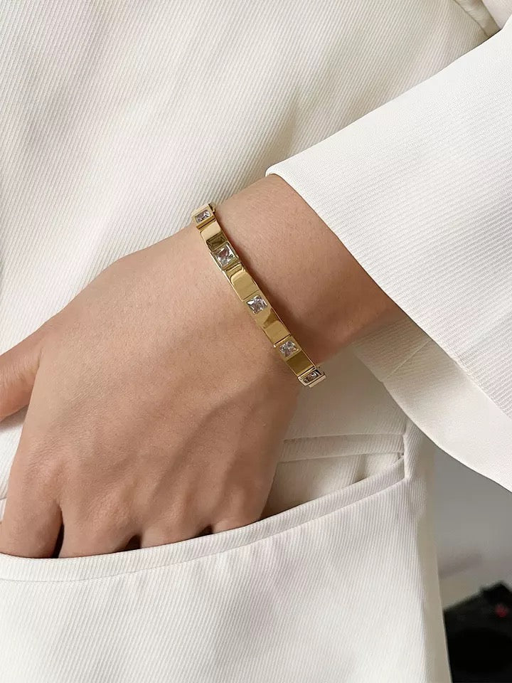 EUROPA | Tarnish-Free | Multicoloured/Clear Cubic Zirconia | Cuff (1 piece)