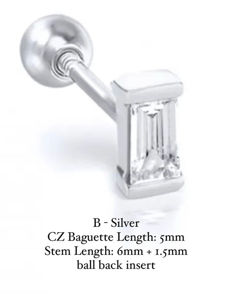 BALL-BACK STUDS I STUDS I S925 Sterling Silver | 18ct Gold/Platinun Plated | Cubic Zirconia | Single Piece