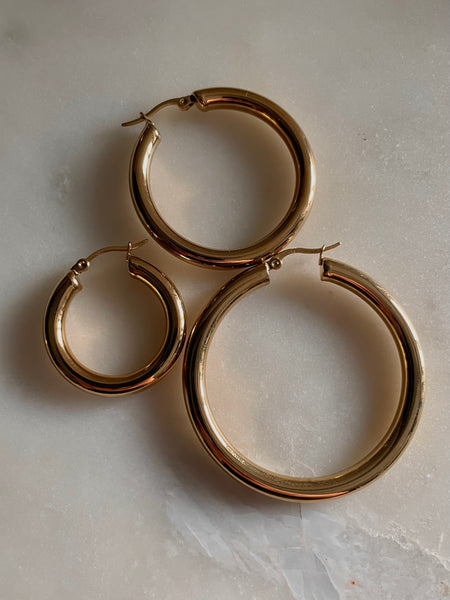 Barbados | Tarnish Free | Gold Plated Hoops | 3 Sizes
