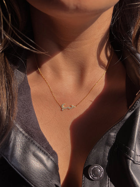 PREMIUM ARABIC LOVE | S925 Sterling Silver I 18ct gold plated I Cubic Zirconia I Dainty Pendant Necklace