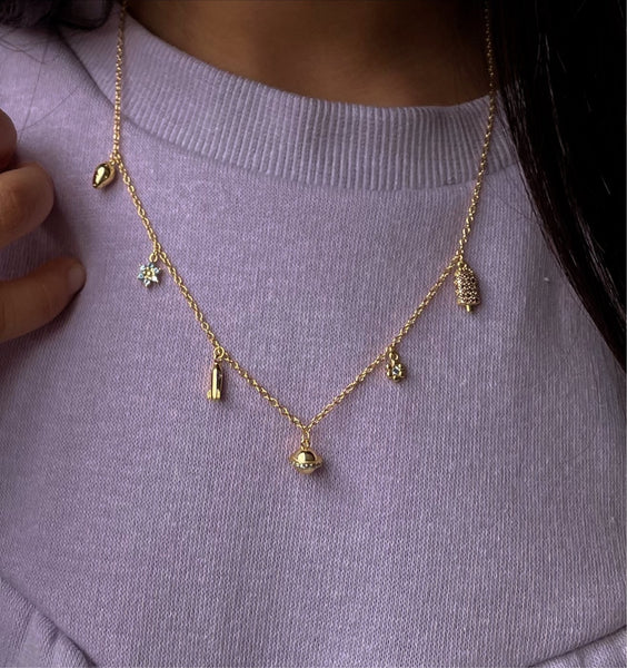 KIDS SPACE JAM | Gold Plated | Charm Necklace