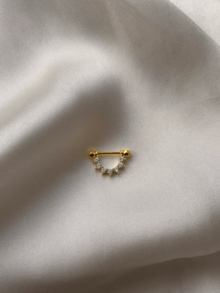 DAITH EARRINGS I S925 Sterling Silver | 18ct Gold/Platinun Plated | Cubic Zirconia | Single Piece