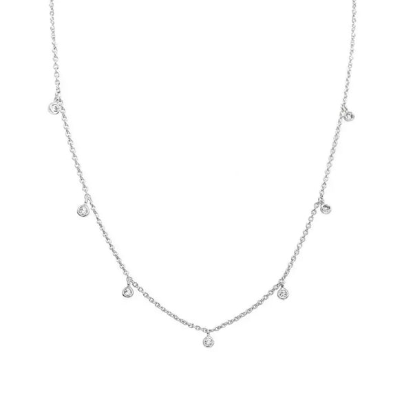 ALEKS RAINDROPS | Tarnish Free | S925 Sterling Silver 18ct gold plated Dainty Drop Necklace | Gold/Silver