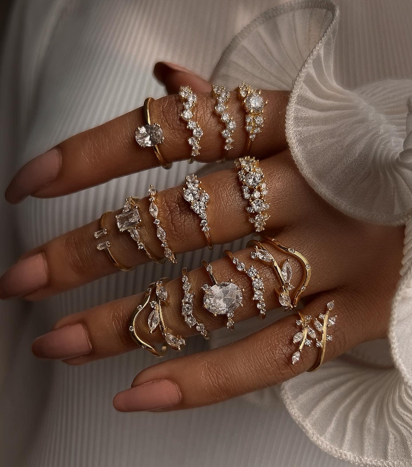 DYNASTY I Ethereal Collection | S925 Sterling Silver I 18k Gold Plated I Cubic Zirconia Ring