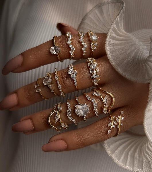 DYNASTY I Ethereal Collection | S925 Sterling Silver I 18k Gold Plated I Cubic Zirconia Ring