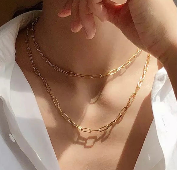 Fathima D | Gold Tarnish-Free | Paperclip Necklace