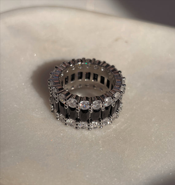 RAVEN | Silver and Black Cubic Zirconia | Ring
