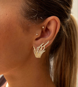 ELIZA | Gold/Silver Encrusted Wrap Stud | AAA Grade Cubic Zirconia | Earring