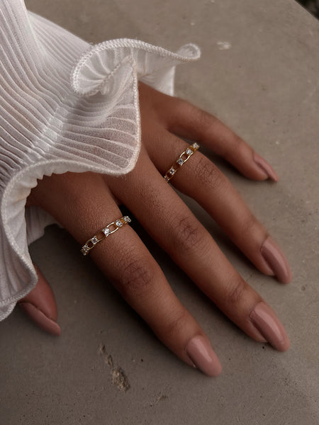 STACKING RINGS I Ethereal Collection I S925 Sterling Silver | 18ct Gold Plated | Cubic Zirconia