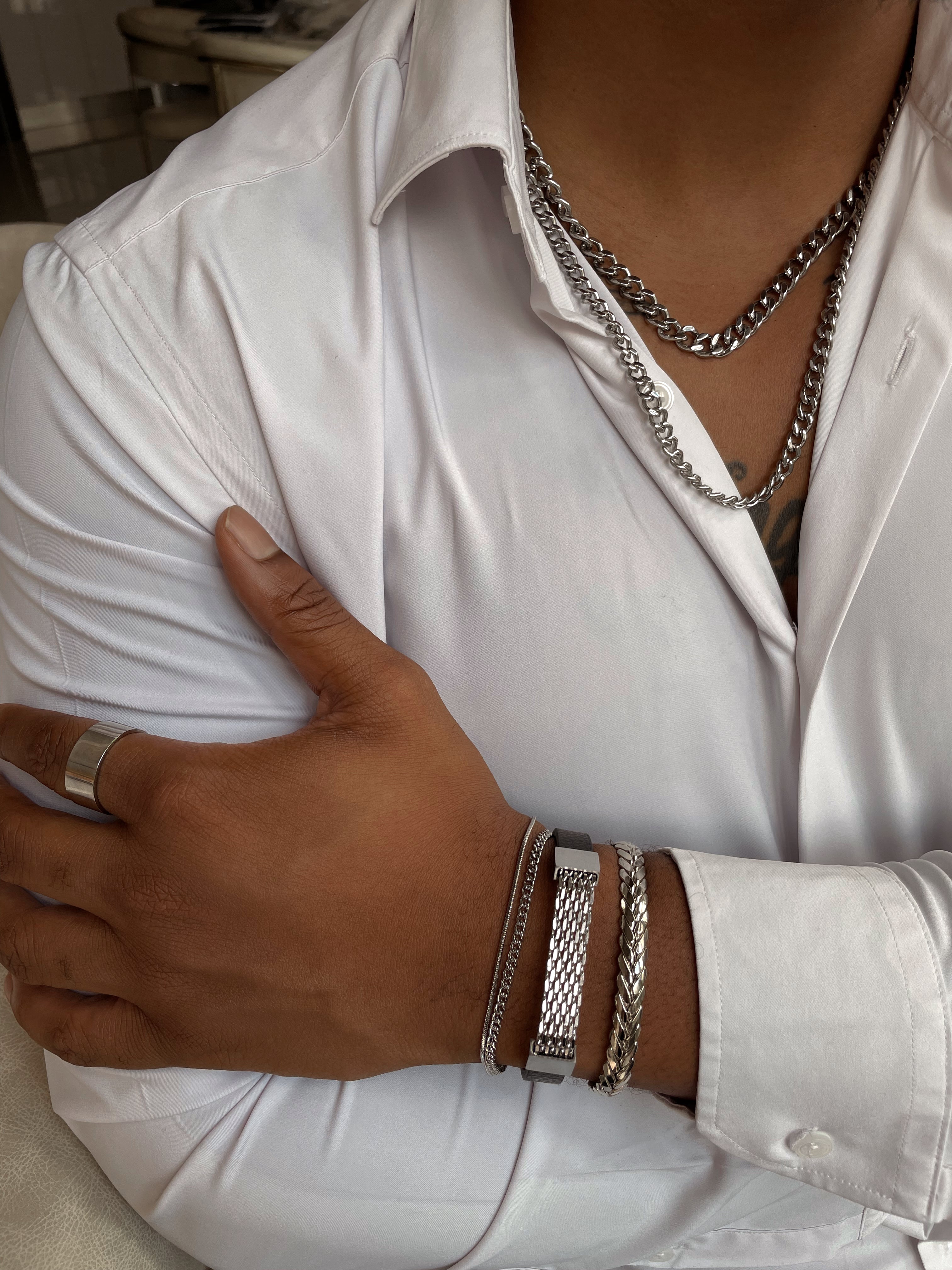 CEO | ZibaMan | 6/8/11mm Silver Cuban Necklace | Tarnish-Free
