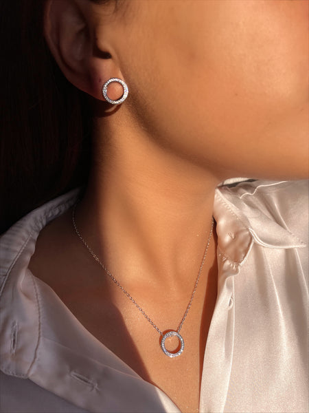 ZAYNAB | Gold/Silver Circular Necklace | AAA Grade Cubic Zirconia