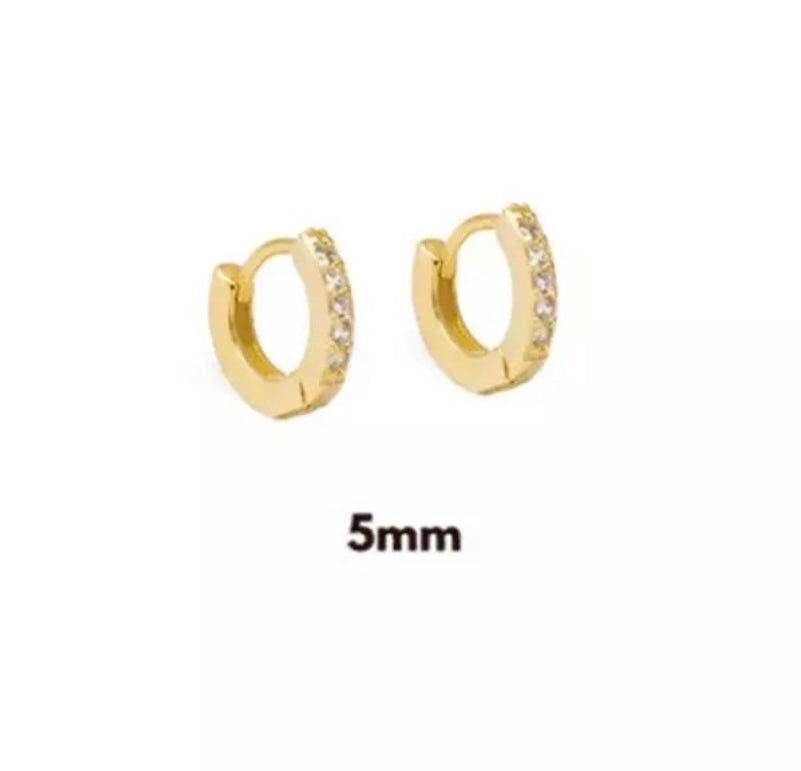 DERIKA| Huggies| S925 Sterling Silver I 18ct Gold Plated I Cubic Zirconia