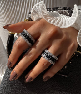 RAVEN | Silver and Black Cubic Zirconia | Ring