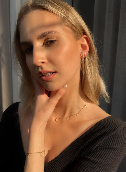 LYRA | Tarnish Free | S925 Sterling Silver 18ct gold plated Star and Crescent Necklace/Bracelet