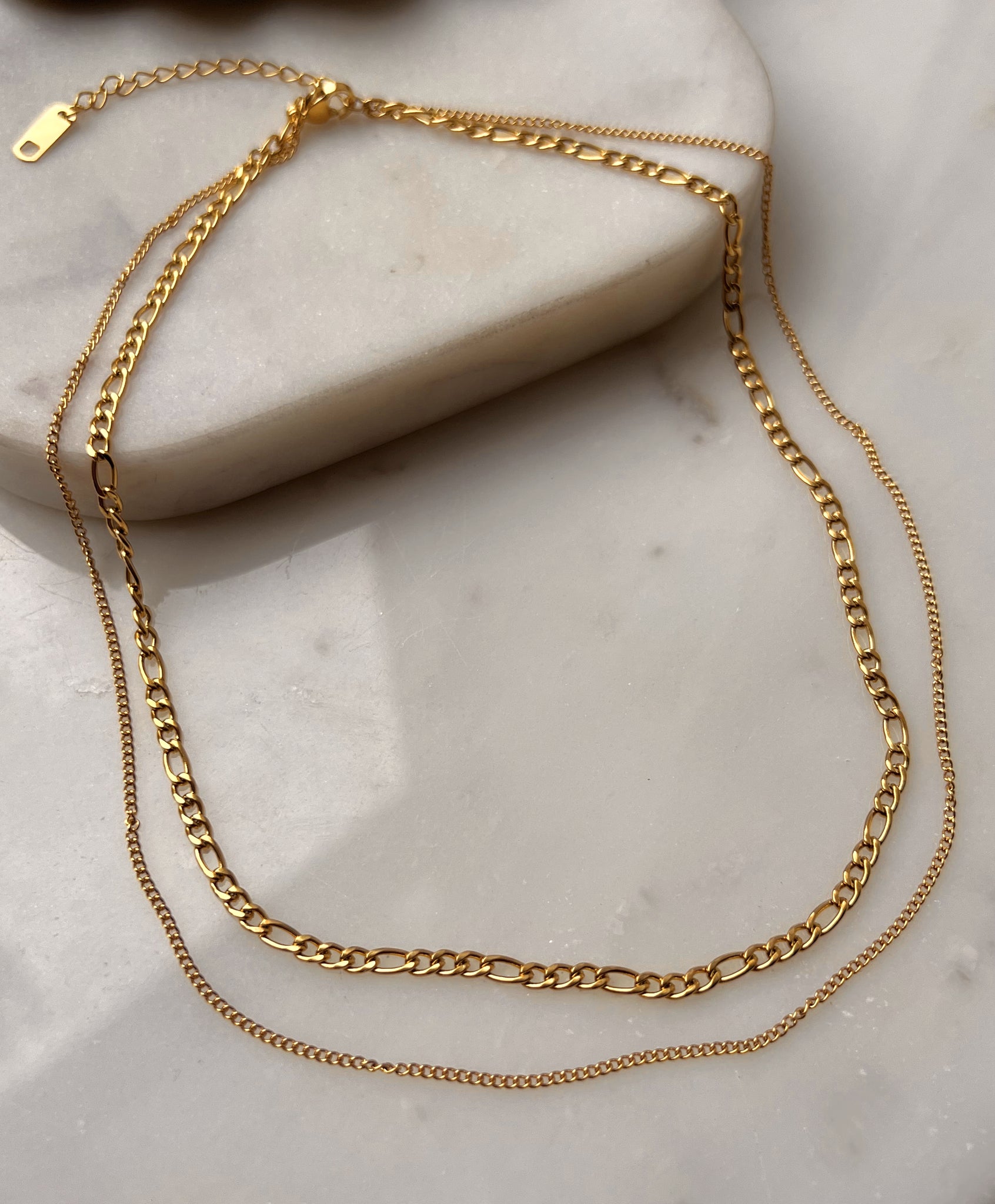 IRELIA | Tarnish-Free | Stainless Steel 18k Gold Plated | Double Layer Necklace