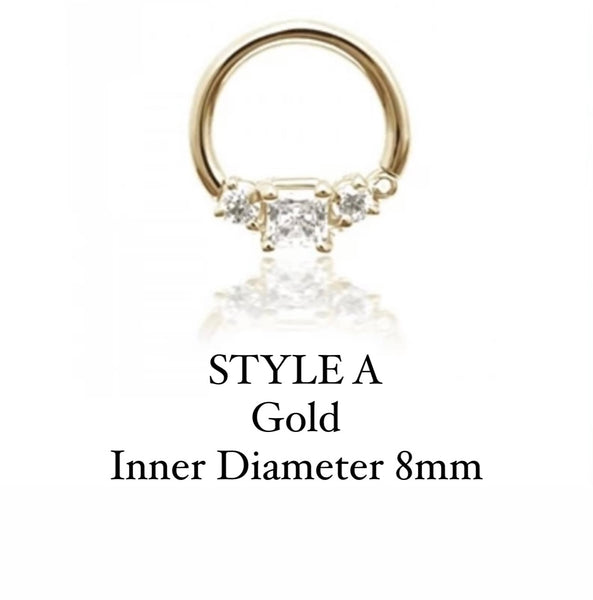 DAITH EARRINGS I S925 Sterling Silver | 18ct Gold/Platinun Plated | Cubic Zirconia | Single Piece