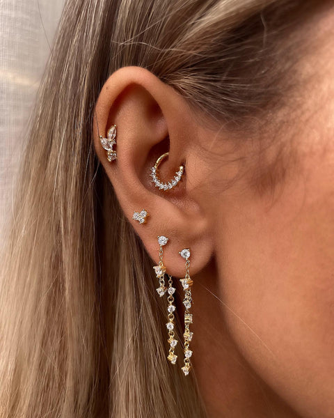 BALL-BACK STUDS I STUDS I S925 Sterling Silver | 18ct Gold/Platinun Plated | Cubic Zirconia | Single Piece