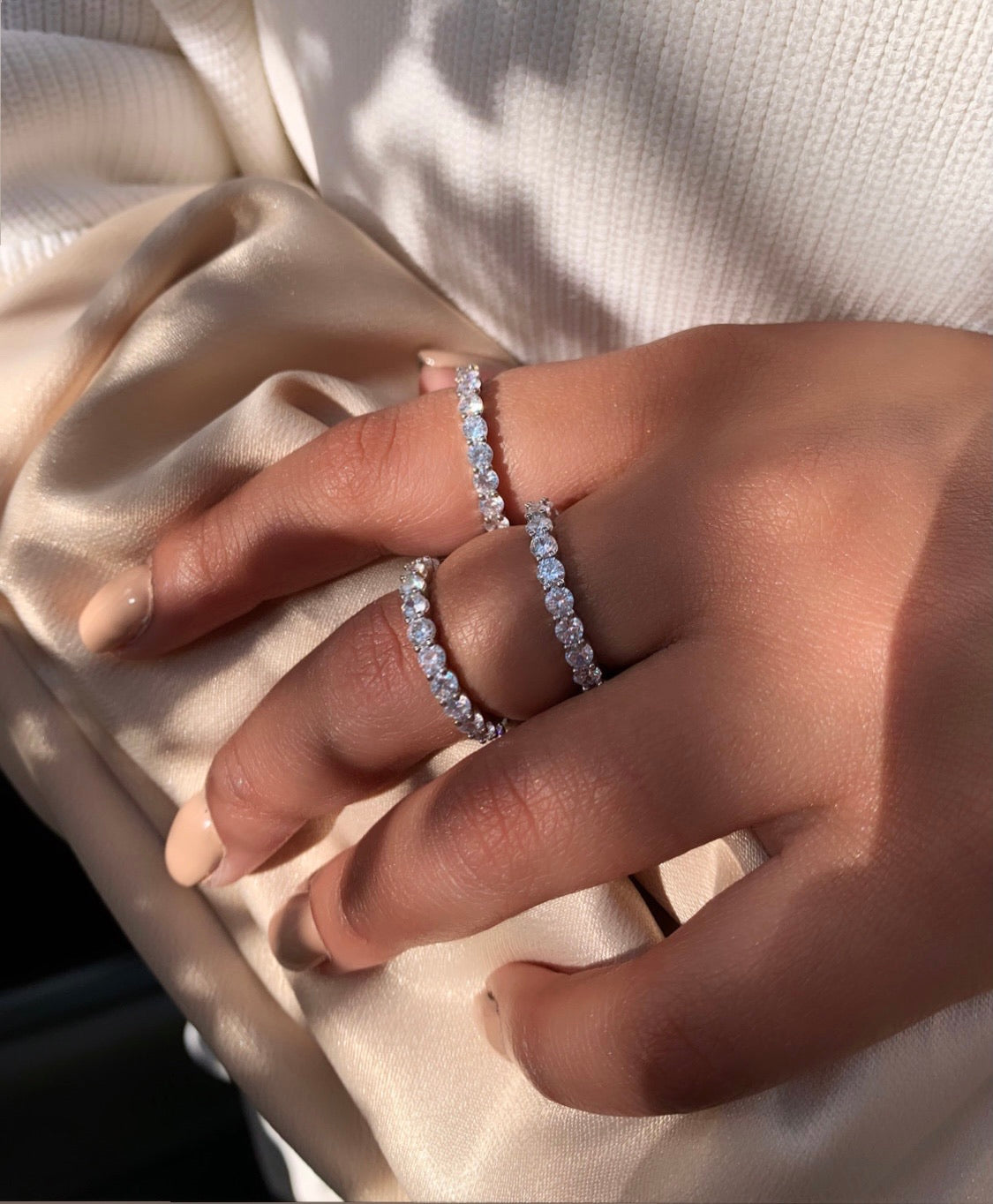 Grace Cubic Zirconia Eternity Ring round stones ZibaStyles