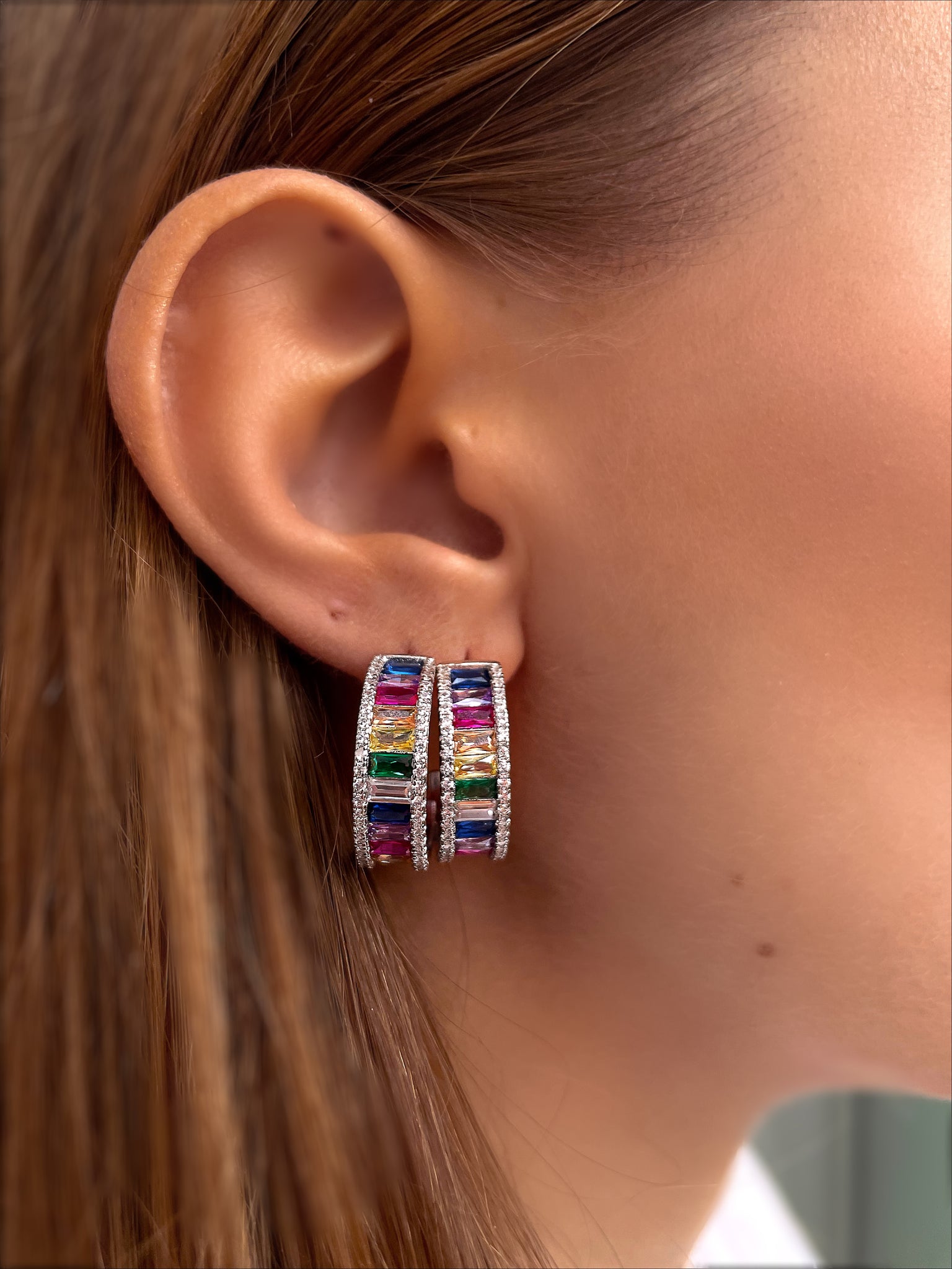 RAINBOW QUEEN | Luxury Rainbow Coloured Cubic Zirconia Earrings