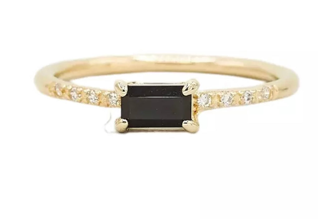 ONYX I Ethereal Collection | S925 Sterling Silver I 18k Gold Plated I Cubic Zirconia Ring