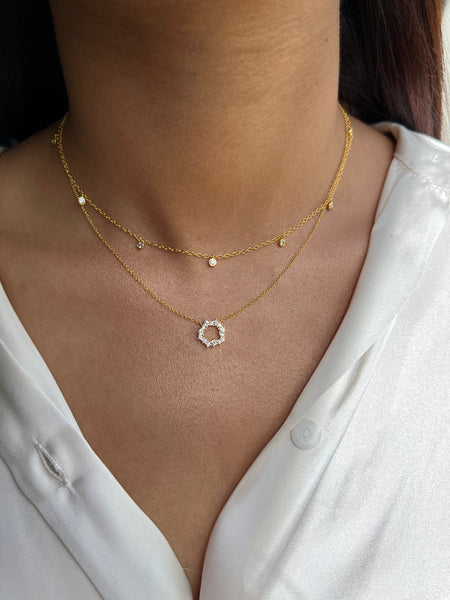 HALO | S925 Sterling Silver I 18ct gold plated I Cubic Zirconia I Pendant Necklace/Ring