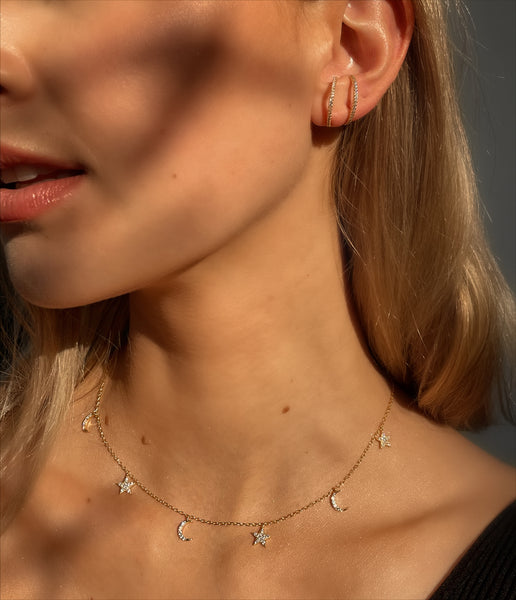 LYRA | Tarnish Free | S925 Sterling Silver 18ct gold plated Star and Crescent Necklace/Bracelet