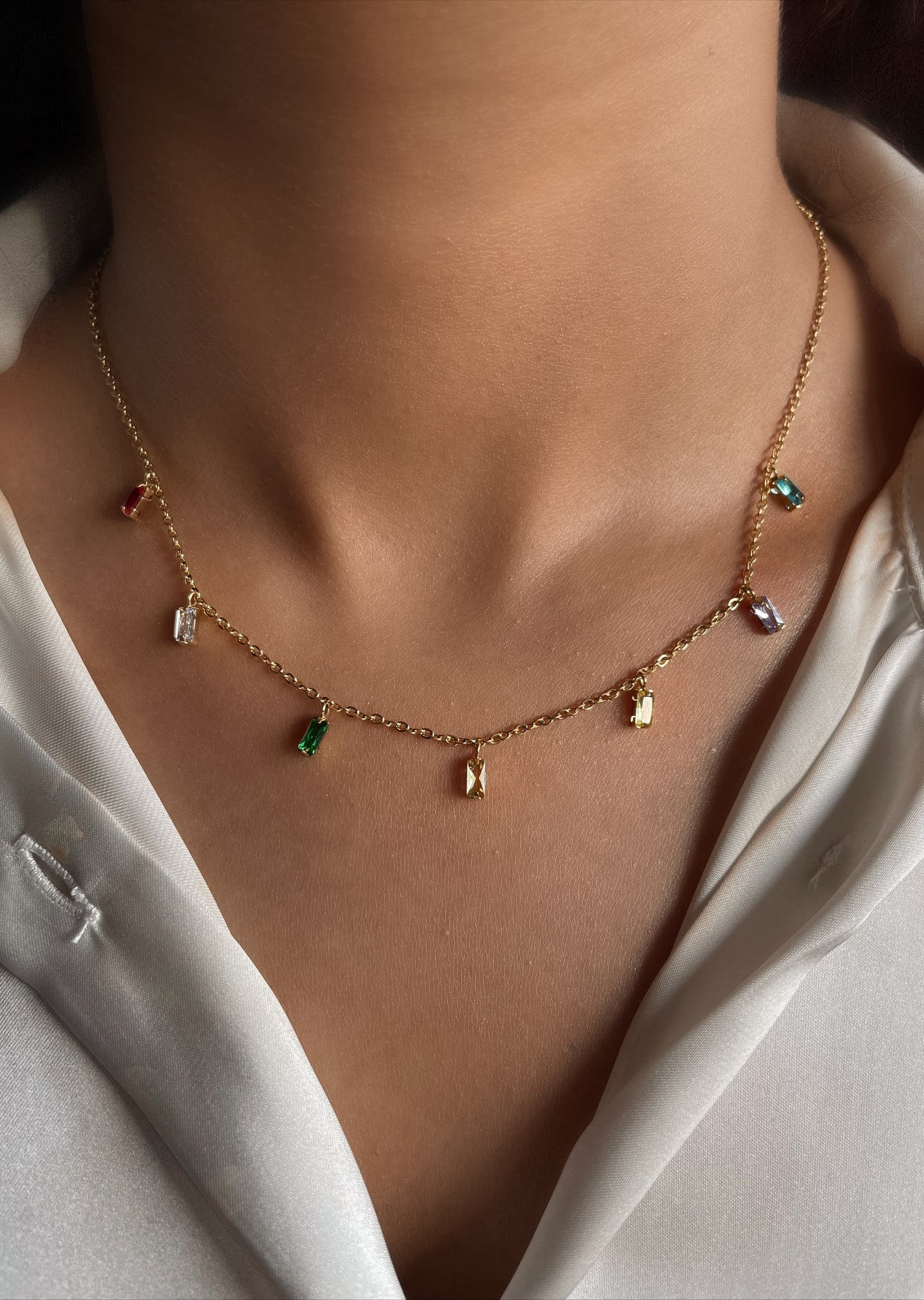Santorini | Multi-Colour Drop Necklace/Bracelet | Tarnish-Free
