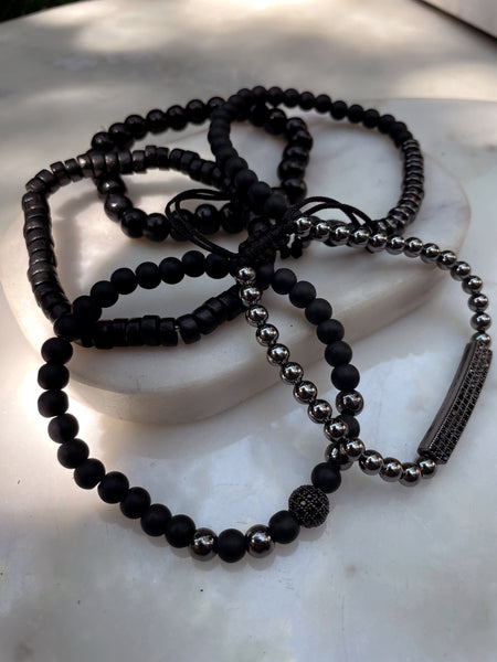 SAX | ZibaMan | Black 5-Piece Set Bracelet